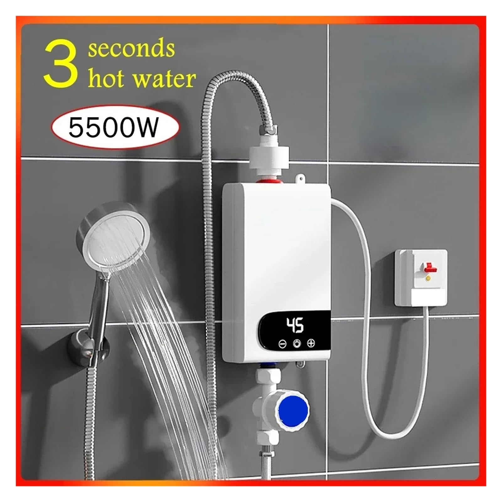 Natychmiastowy podgrzewacz wody, Przenośny elektryczny podgrzewacz wody o mocy 5500 W do podgrzewania wody