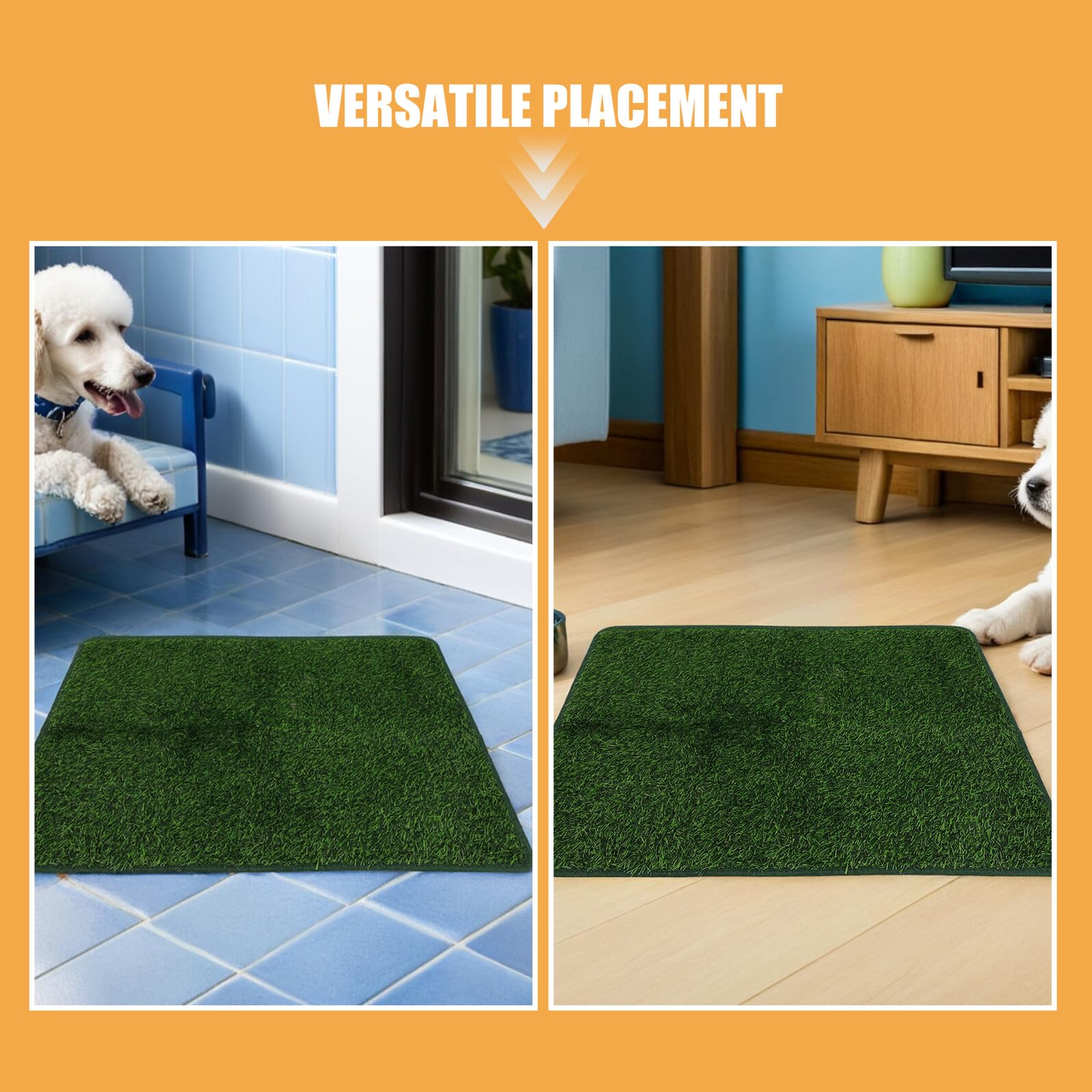SUPVOX Tapis de Propreté pour Chien en Gazon Artificiel, 2 Pièces, Vert | Pe et Tpr, Entretien Facile, Protection du Sol, pour Balcon et Usage Extérieur