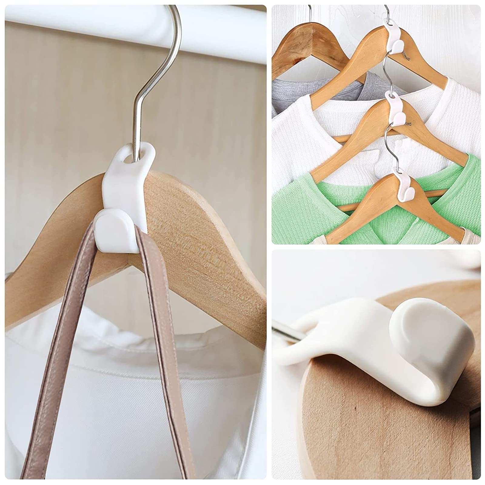 Crochet Connecteur Cintre Lot De 8 Crochets Cintres BDHYYM - Gain De Place Dans L'armoire Crochet Pour Cintre Penderie