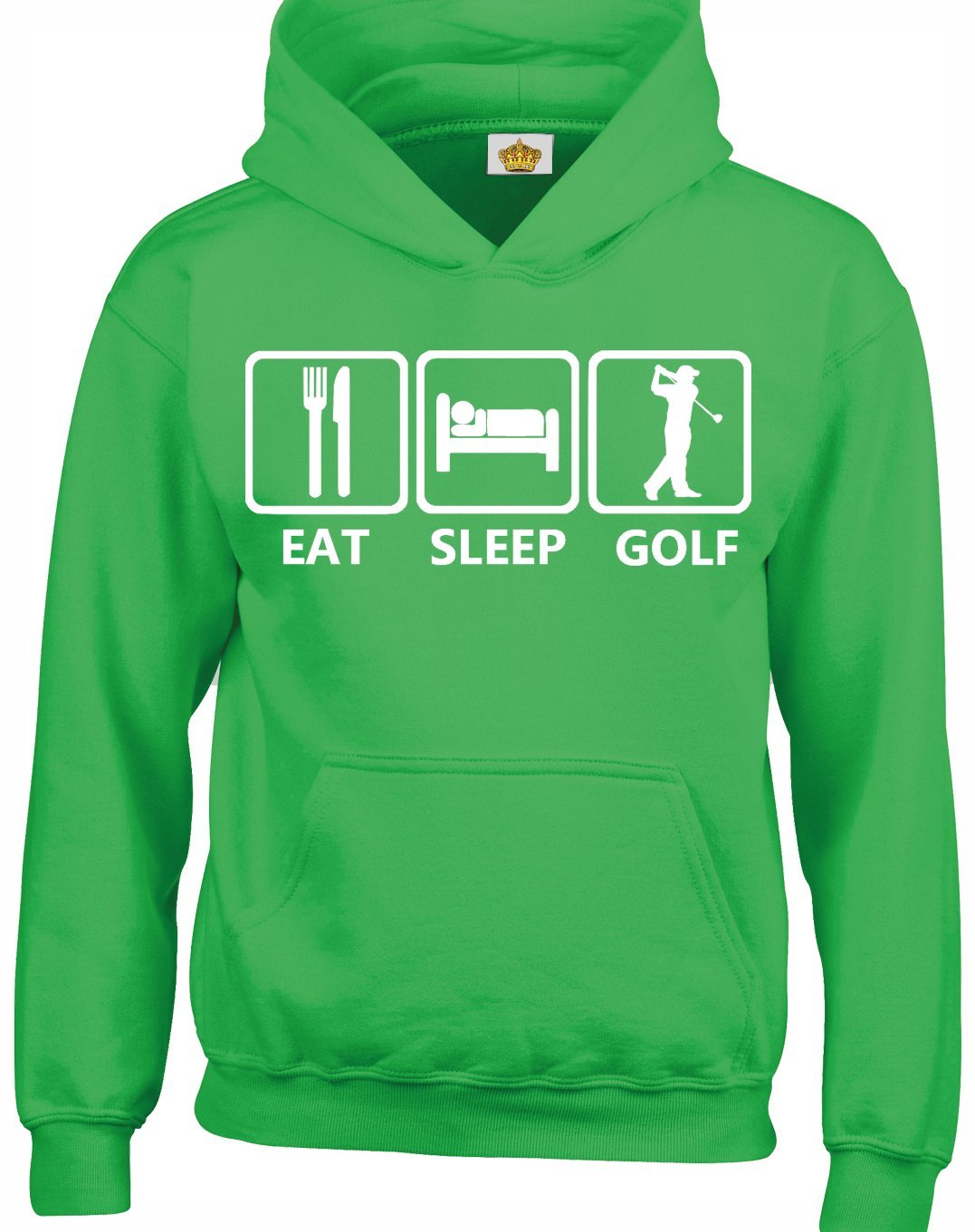 Crown Designs Men's Green Eat Sleep Golf Unisex Hoodies For Wo & Teenagers - /Small
