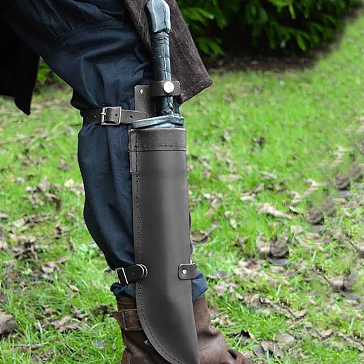 Fodero per Coltello Vintage Medievale, Protezione per Gambe all'aperto Trasporto Semplice, Fodero per Gamba pugnale Assassino, Accessori Cosplay rinascimentali, Stile Medievale (Marrone)