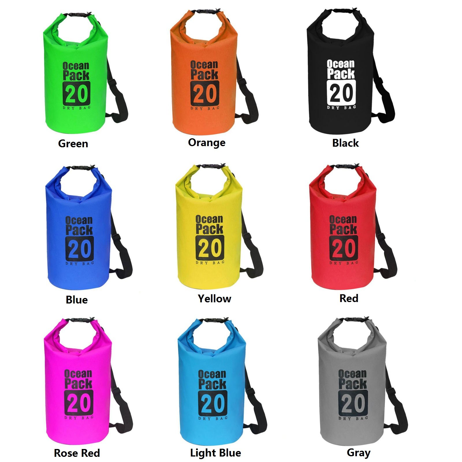 New Outdoor Sport Waterproof Dry Bag Swimming Rafting Kayaking Sailing Canoe 2L- 30L (Orange, 15L)