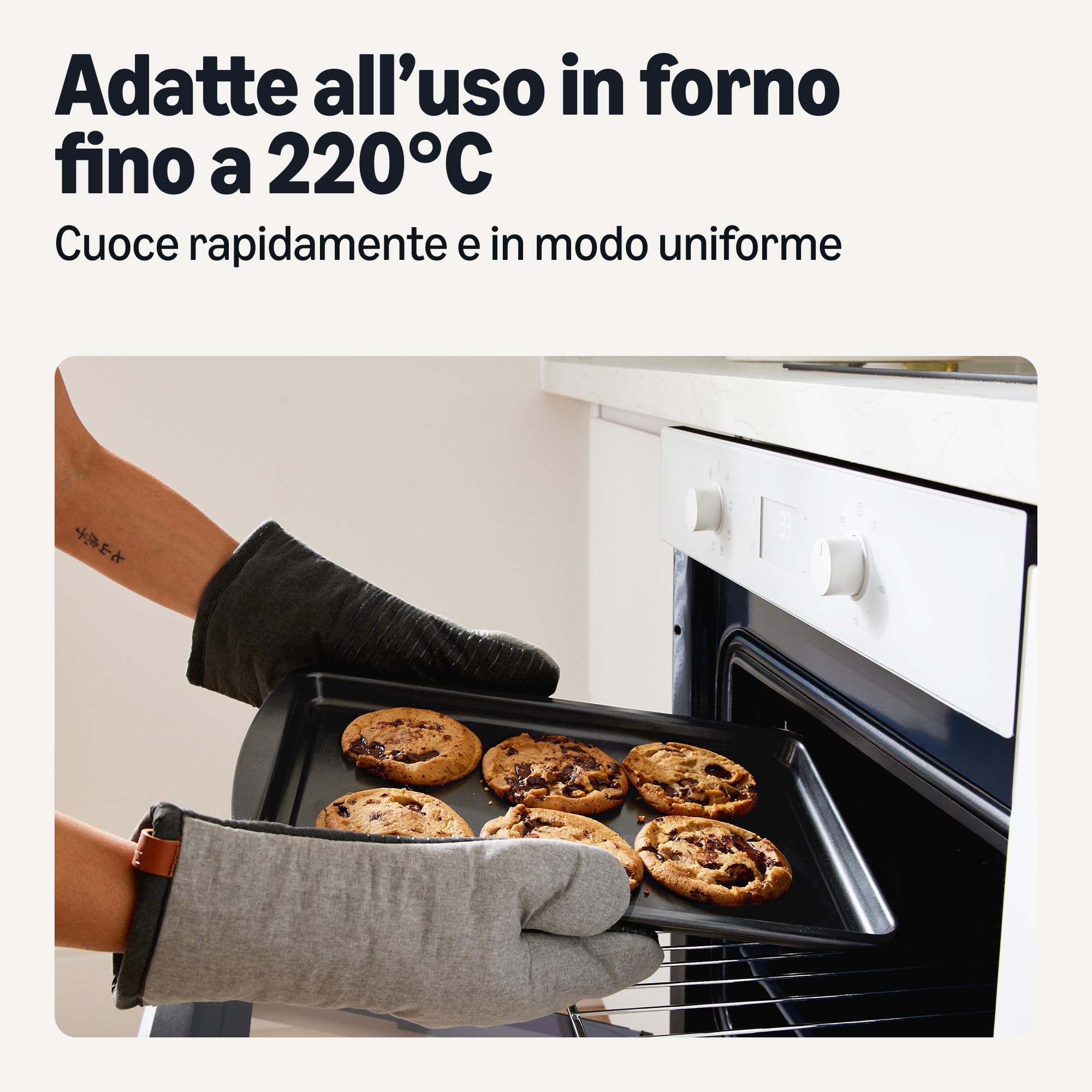 Amazon Basics Teglie Antiaderenti, Set di 3 Pezzi, Impilabili, Lavabili in Lavastoviglie e Adatte al Forno