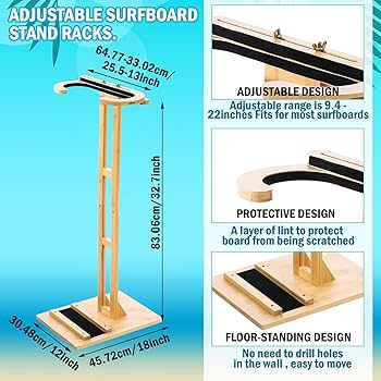 木製サーフボードスタンド Amazon | RattanView サーフボードスタンド 自立型サーフボード