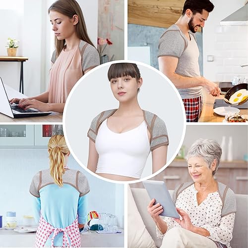 Miniatura 5 de KD Soporte de hombro soportes de hombro dobles para mujereshombres, alivio de tendinitis, artritis, dolor de hombro, soporte de puño giratorio