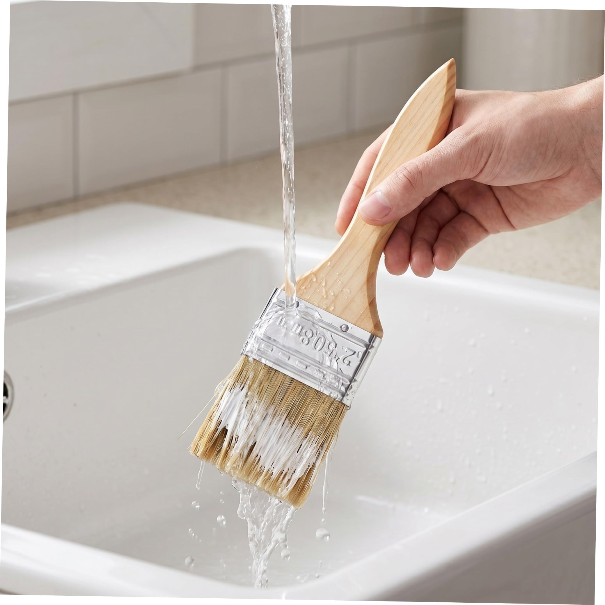 Healeved 30 Pezzi Pennello per Pittura con Manico in Legno Spesso, Set, Applicazione Liscia della Vernice, Impugnatura Comoda, per Progetti Artistici e Miglioramento Casa