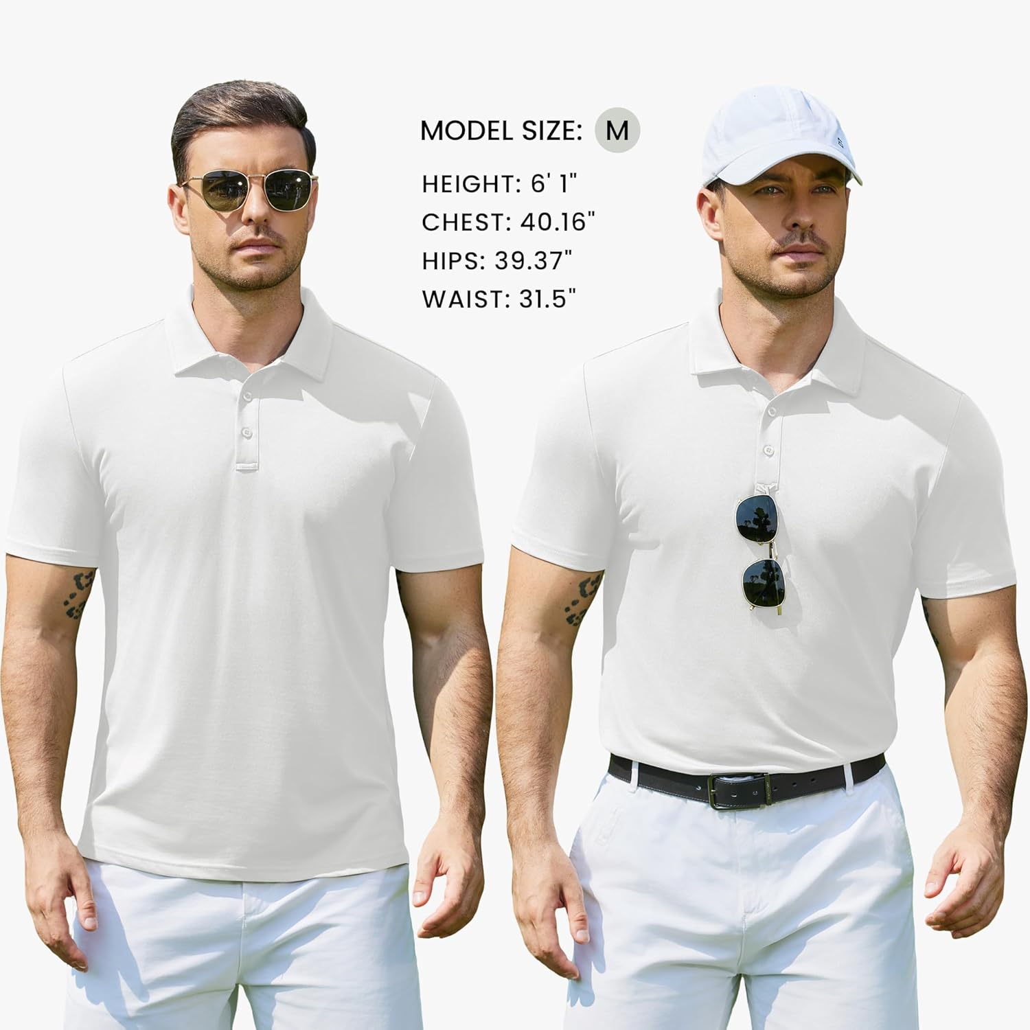 COOFANDY Men's Polo Shirts Short Sleeve Pique Jersey Golf Shirt Casual Summer Collared T-Shirts - Image 5