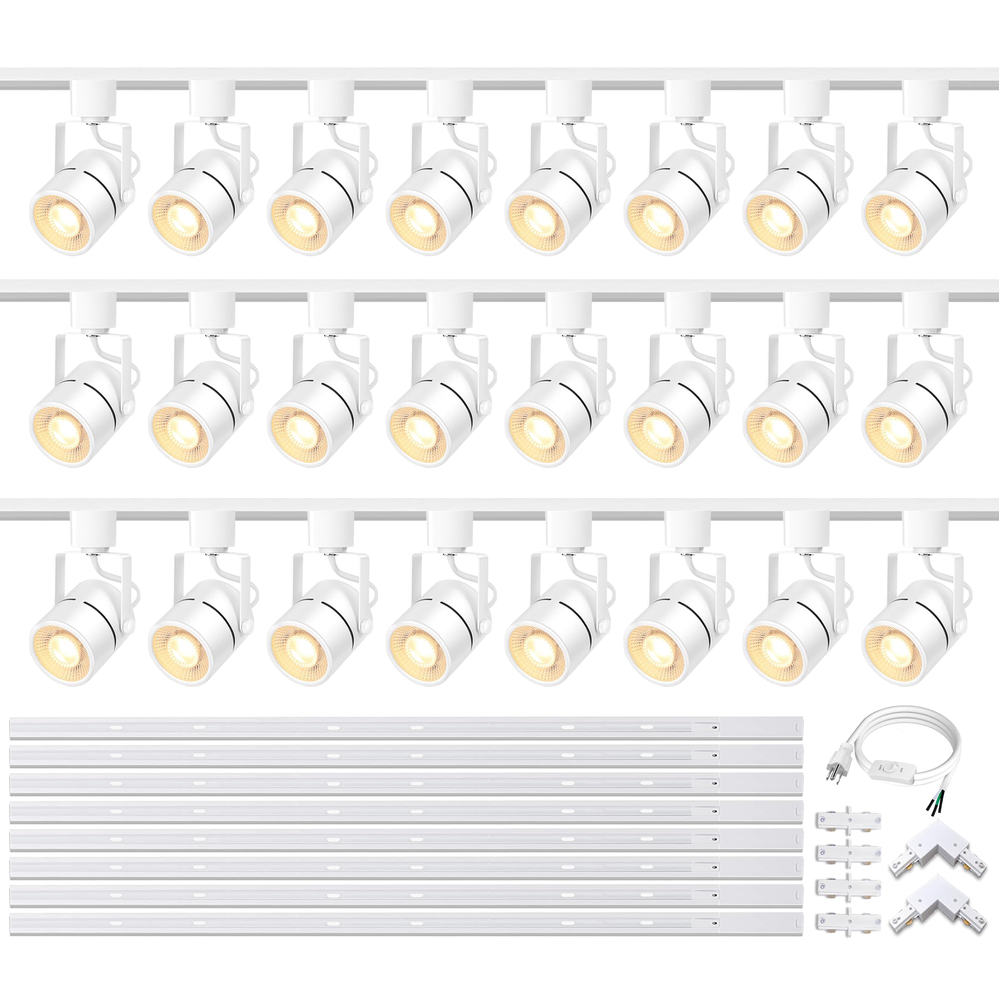 Plug in GU10 LED Track Lighting Kit H Type Dimmable Ceiling Spotlight