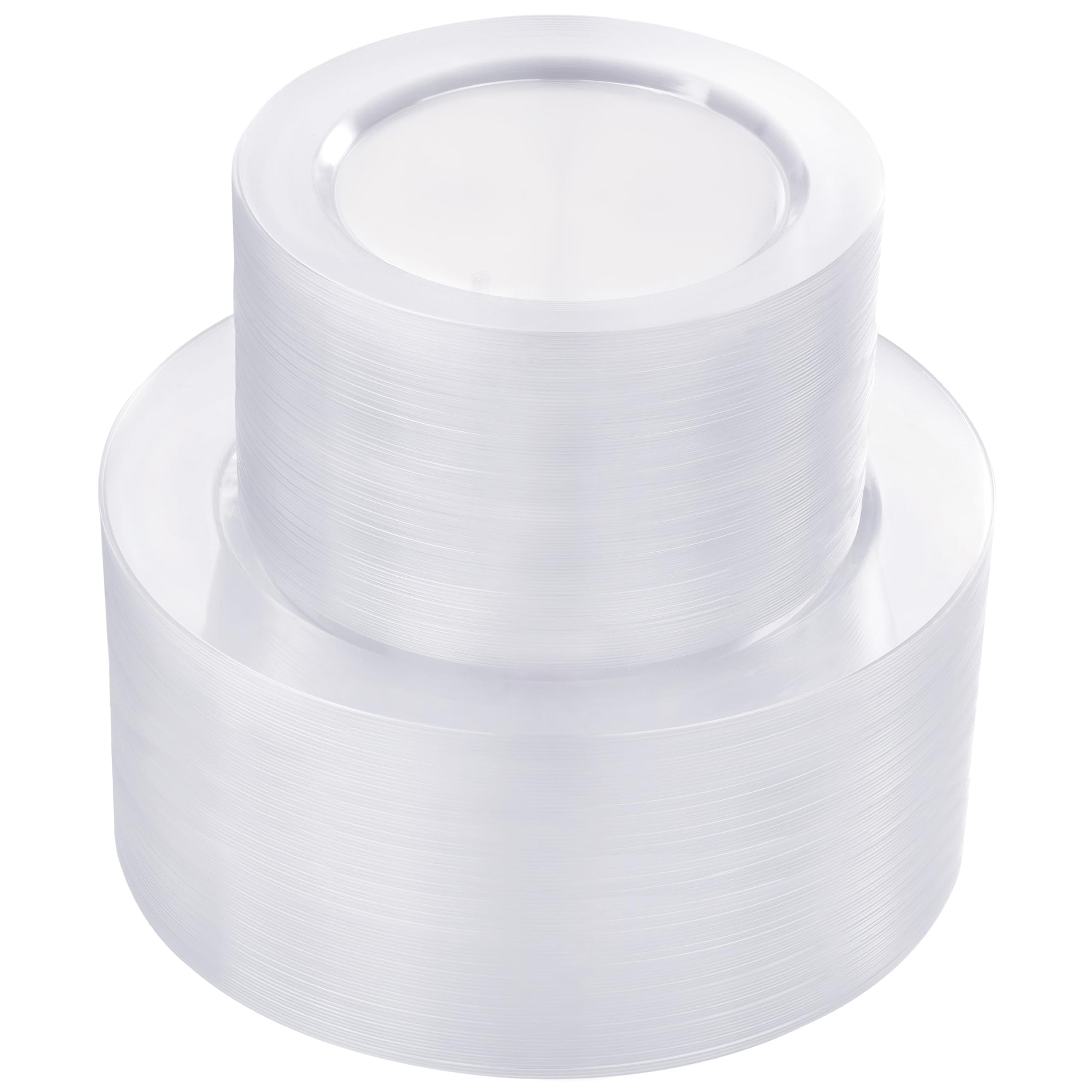 White Plastic Plates - 100 Pack for Parties & Events -8