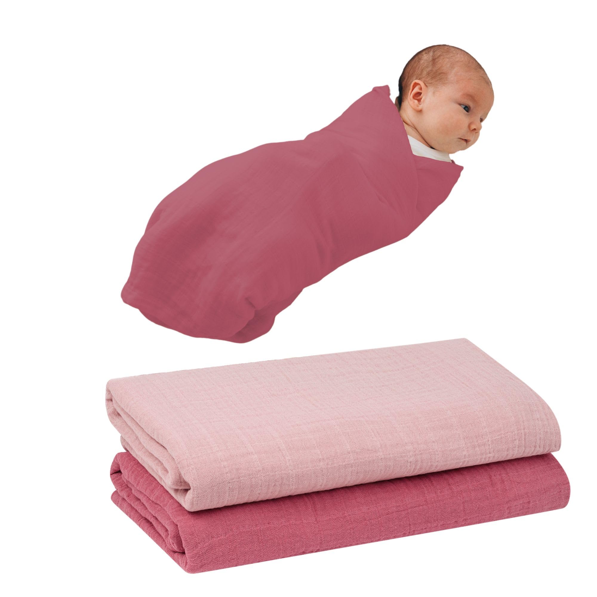 furora BABY Mullwindeln & Pucktuch 120x120 cm XXL (weiche Musselin Bio-Baumwolle) Oeko-TEX 100 Mulltücher Baby | saugtark + 60 Grad waschbar | Stoffwindeln Tuch, große Spucktücher (Flower)