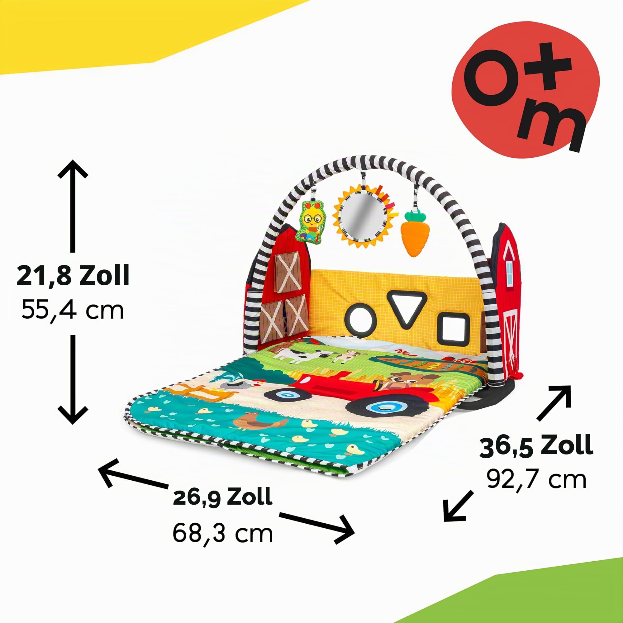 Baby Einstein Spielbogen Baby Spielmatte Farm Explorers, mit extra großer Spielmatte, Aktivitätsspielzeug mit Formensortierer, Alter: 0 Monate bis 4+ Jahre