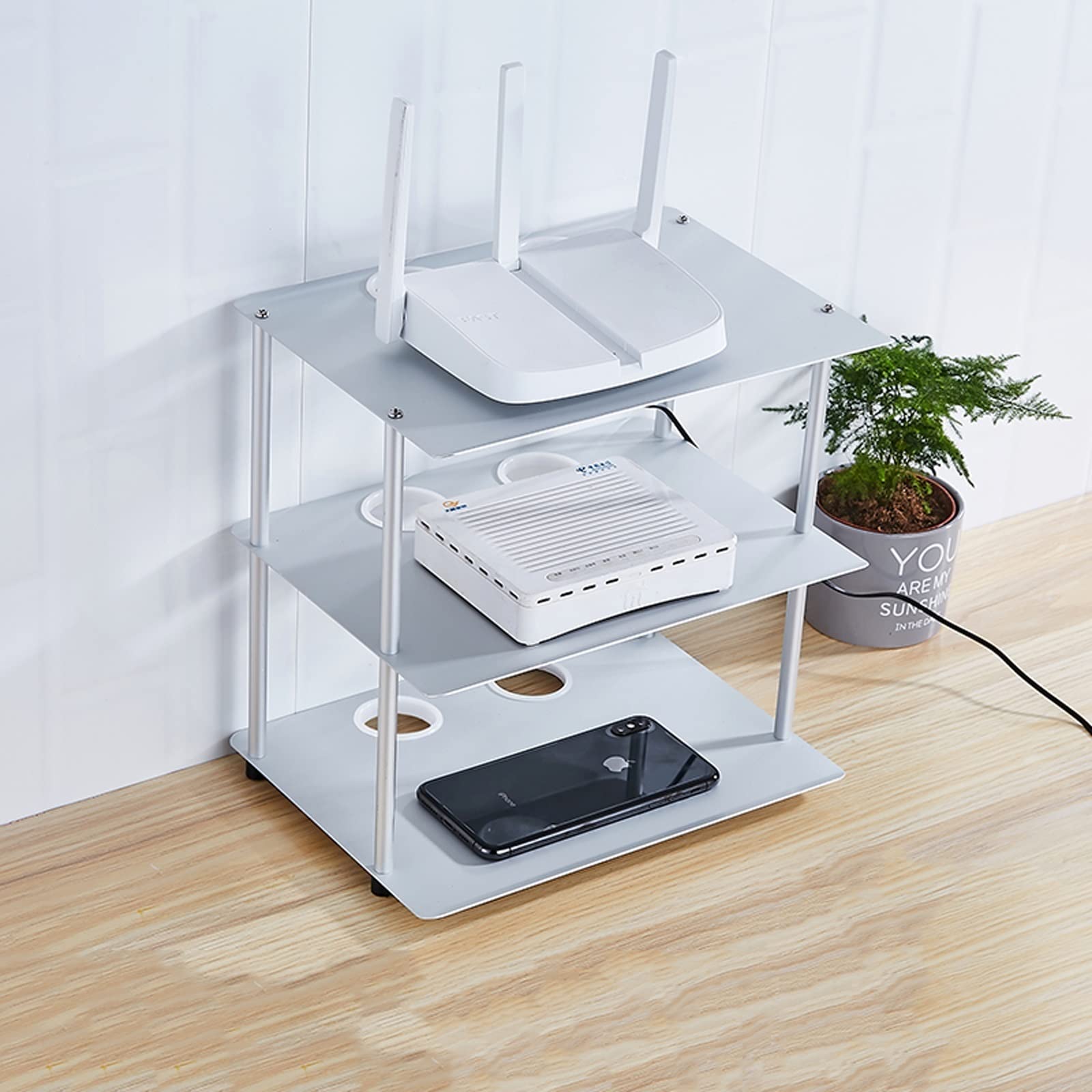 Stand di Stampa per Ufficio Stampante verticale Stampante Staffa in alluminio Office Organizzazione Desktop Storage Storage Bookshelf 3 Tier Organizer Fax Macchina for ufficio Forniture for ufficio St