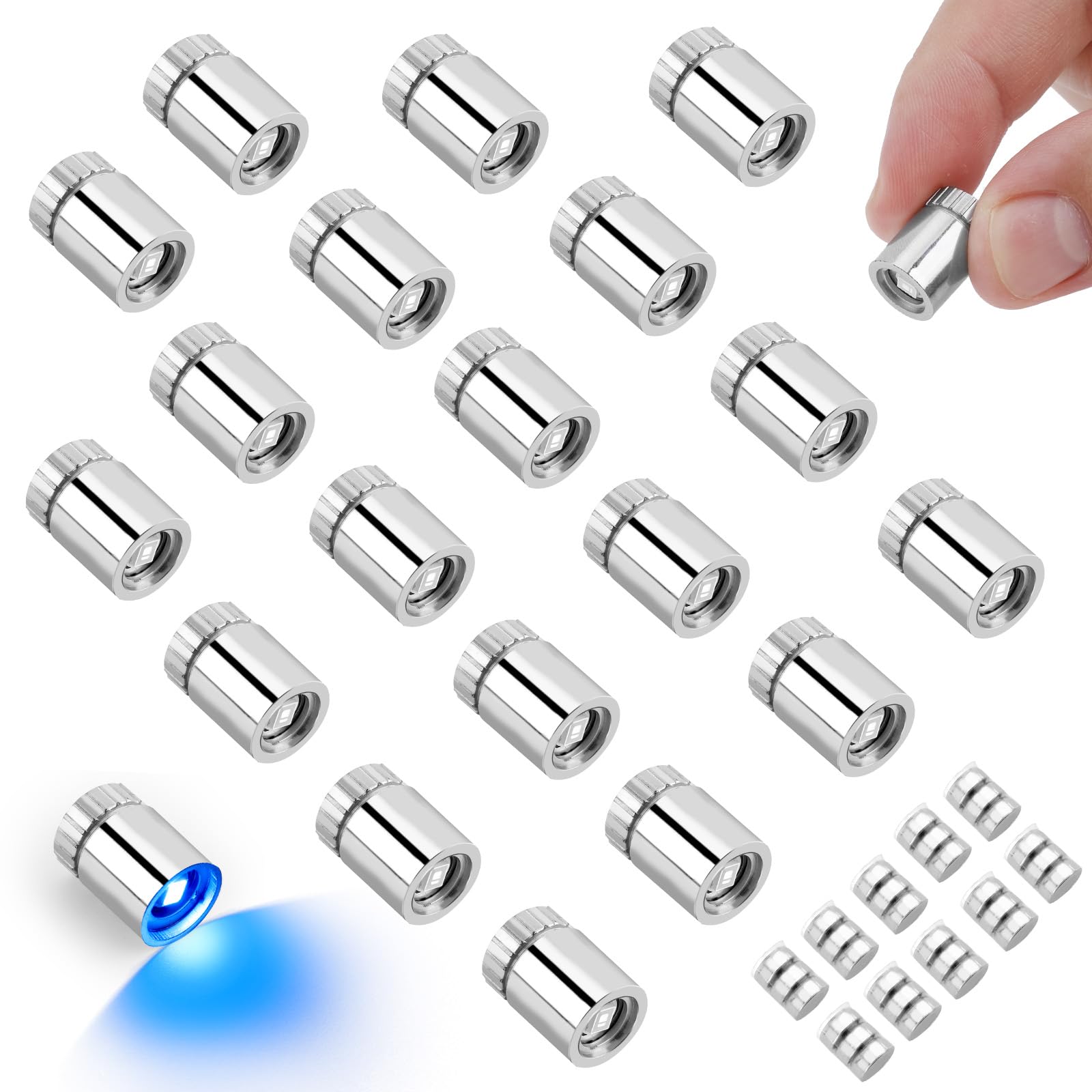 BTFO 20pcs Miniature Led Lights, Mini Electric Lights with Battery Powered for Dollhouse DIY Crafts Paper Lanterns Party Decorations Toy Building Blocks (Blue) — image 1