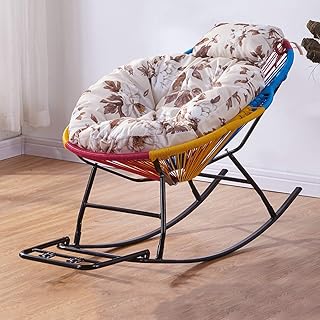 HZH Cadeira de balanço Cadeira de praia Cadeira de vime reclinável Sala de estar Varanda Deck Terraço Café Espreguiçadeira Nap Espreguiçadeira Cadeira de leitura interna e externa (B)