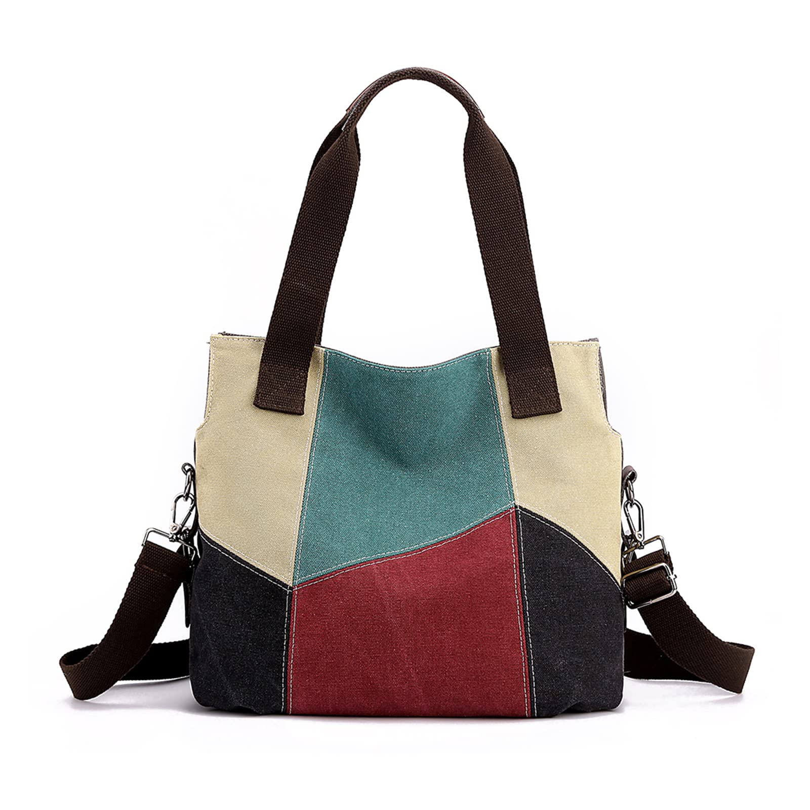 OEIPSMK & OEIPSMK Women Canvas Tote Bag Multicolor Shoulder Bag Casual Fashion Tote Handbags Top Handle Shopping Bag Grey, Red, One Size