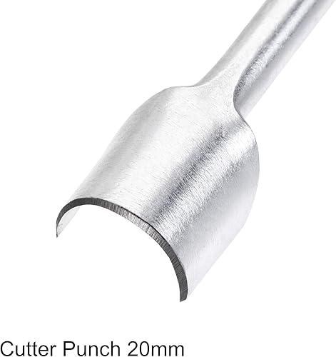 Miniatura 4 de Uxcell - Punzón de piel con forma de media redonda, 0.787in, herramienta de punzonado para correa y bolsa