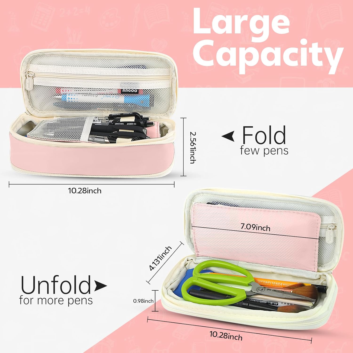 Pencil Case, Lar acity Aesthetic Pencil Cases with Durable