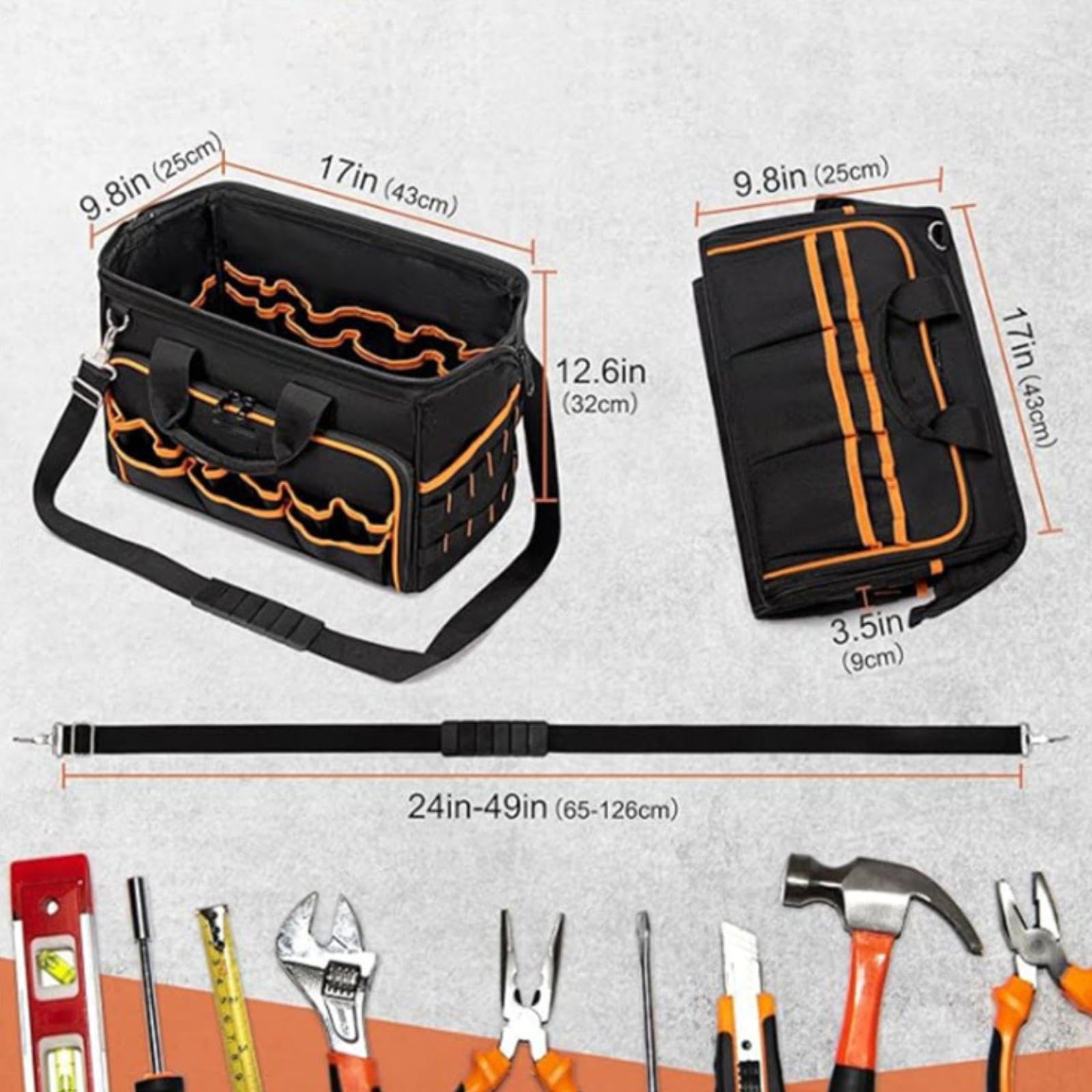 Borsa Portautensili con Scomparti Multipli, Custodia Da Viaggio per Attrezzi E Apparecchiature Elettriche per Uso Esterno.