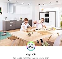 Vista 5 de CycevSun Luces empotrables negras sin lata de 6 pulgadas, iluminación exterior de soffito, regulables y 3000 K, 4000 K, 5000 K, seleccionables, 12