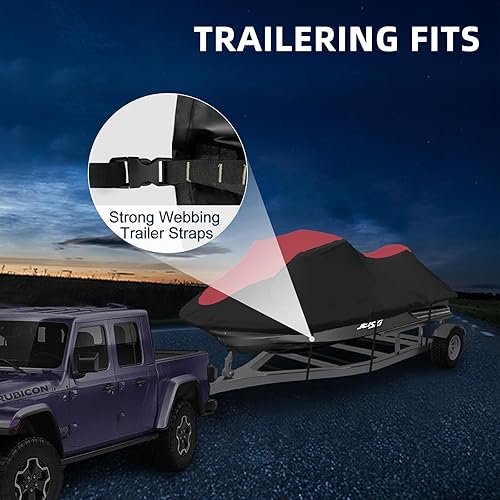 Vista 27 de Funda para moto acuática 600D – Funda para Seadoo remolque, cubierta impermeable para motos acuáticas, cubierta PWC para Seadoo, Yamaha, Kawasaki