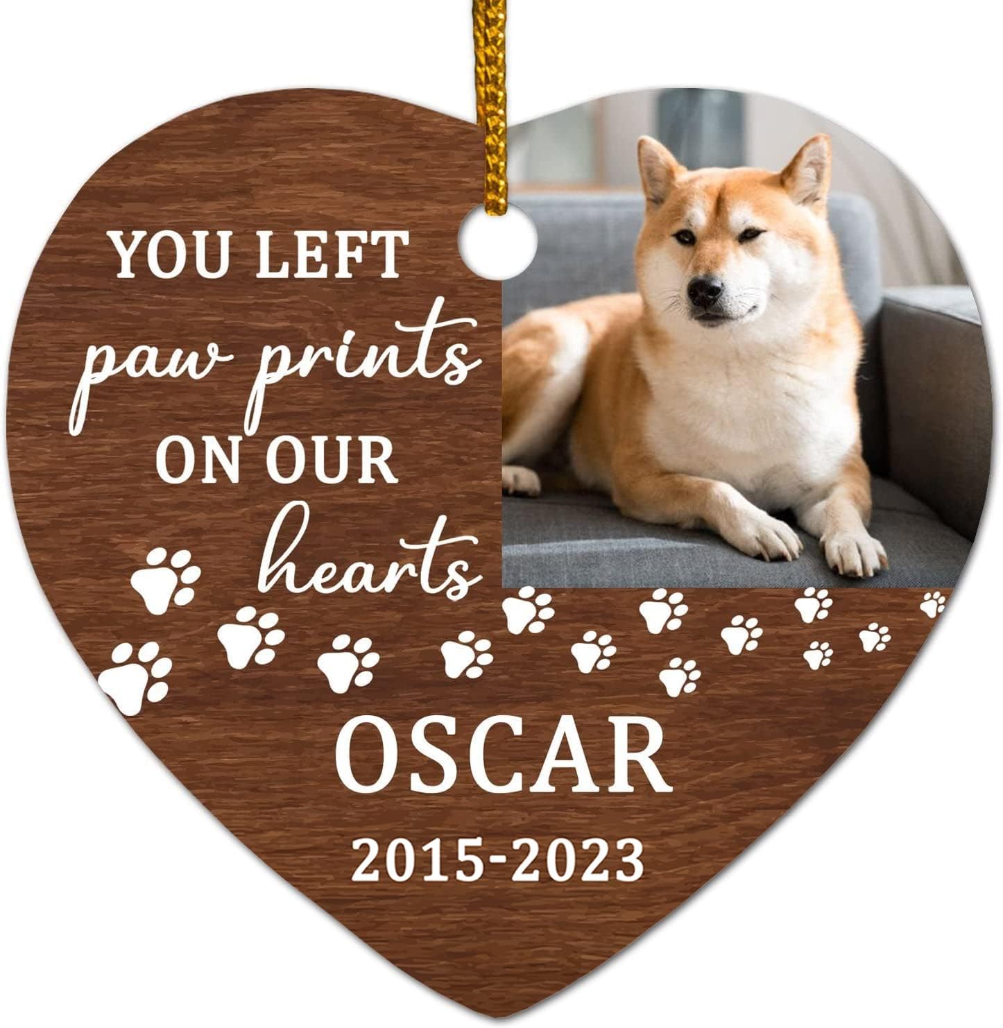 Personalized Pet Memorial Christmas Ornament, Photo