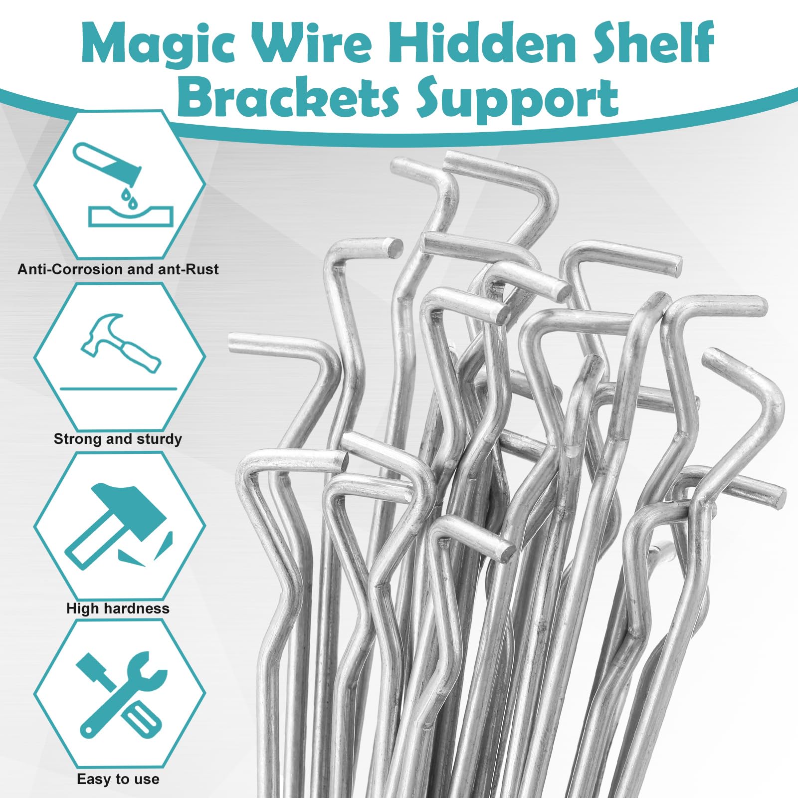 Magic Wire Shelf Support 7-3/4in x 1/8in (4 Magic Wire Shelf Support 7-3/4in x 1/8in (4