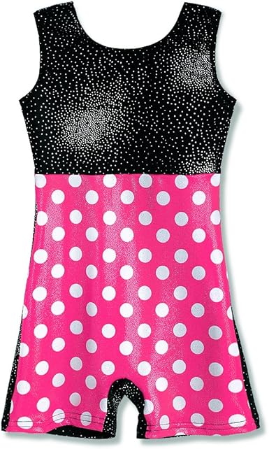 HOZIY Gymnastics Leotards for Girls Sparkly Biketard Mermaid Green Red Hot Pink Polka Dots
