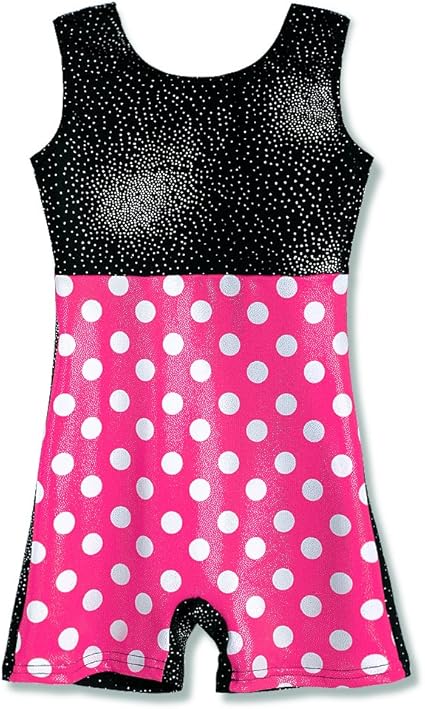 HOZIY Gymnastics Leotards for Girls Sparkly Biketard Mermaid Green Red Hot Pink Polka Dots