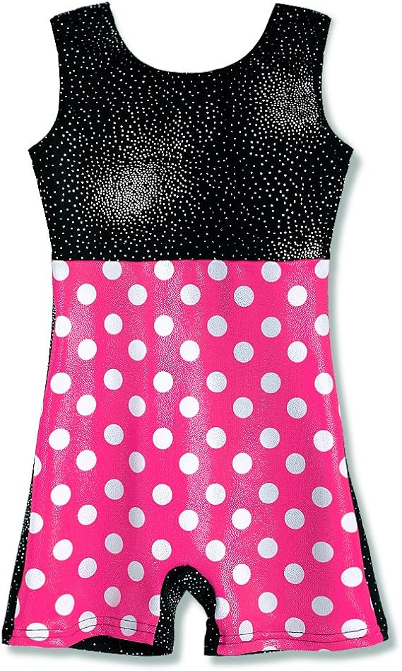 HOZIY Gymnastics Leotards for Girls Sparkly Biketard Mermaid Green Red Hot Pink Polka Dots