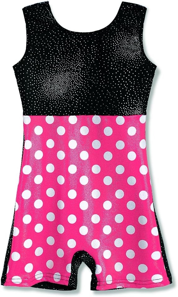 HOZIY Gymnastics Leotards for Girls Sparkly Biketard Mermaid Green Red Hot Pink Polka Dots
