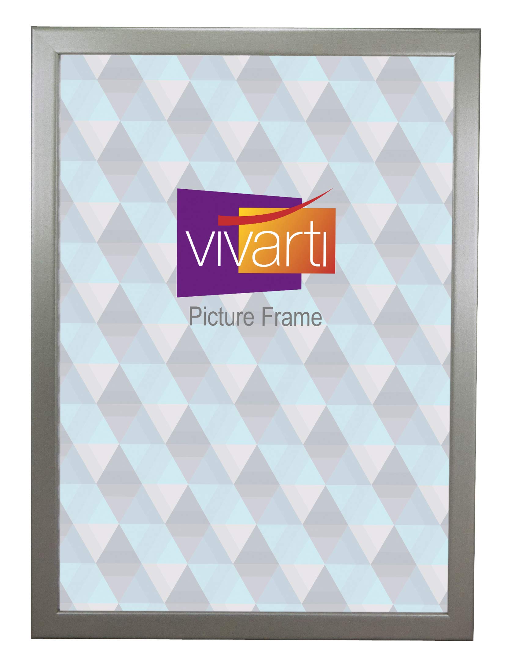 Vivarti Thin Silver Picture Frame (40 x 50 cm) Portrait or Landscape Photo Frame with Clear Styrene Sheet & Wall Mounted Hook for Photos, Pictures, Posters, Decor, Certificate Frame