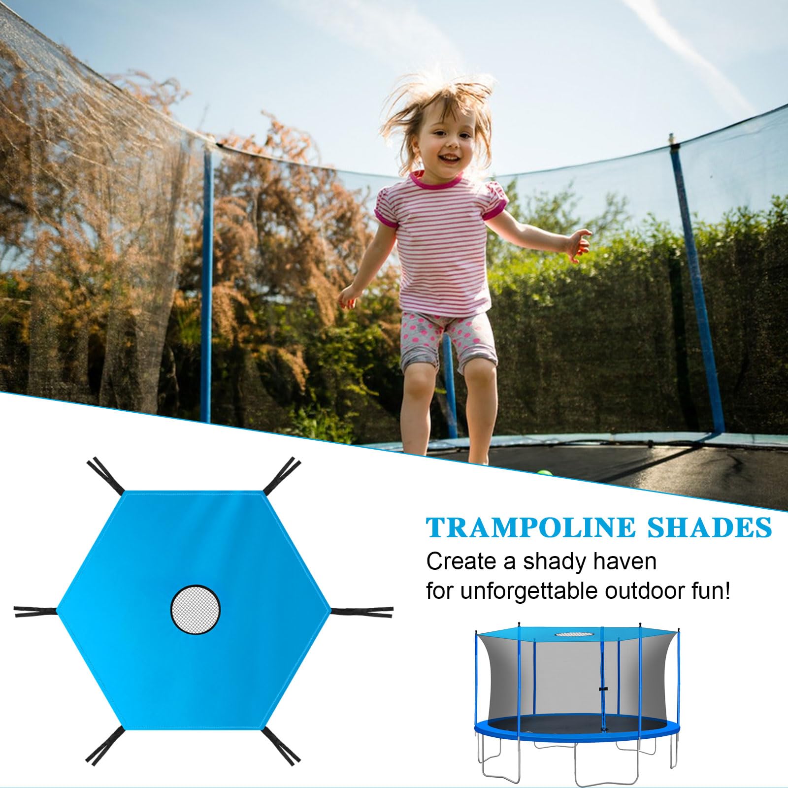 Trampolin Zelt Abdeckung,Trampolin Sonnenschutz,Sonnenschutz Abdeckung Ø 305cm,Wasserdicht Oxford Überdachung,Anti-UV für Spielplätze