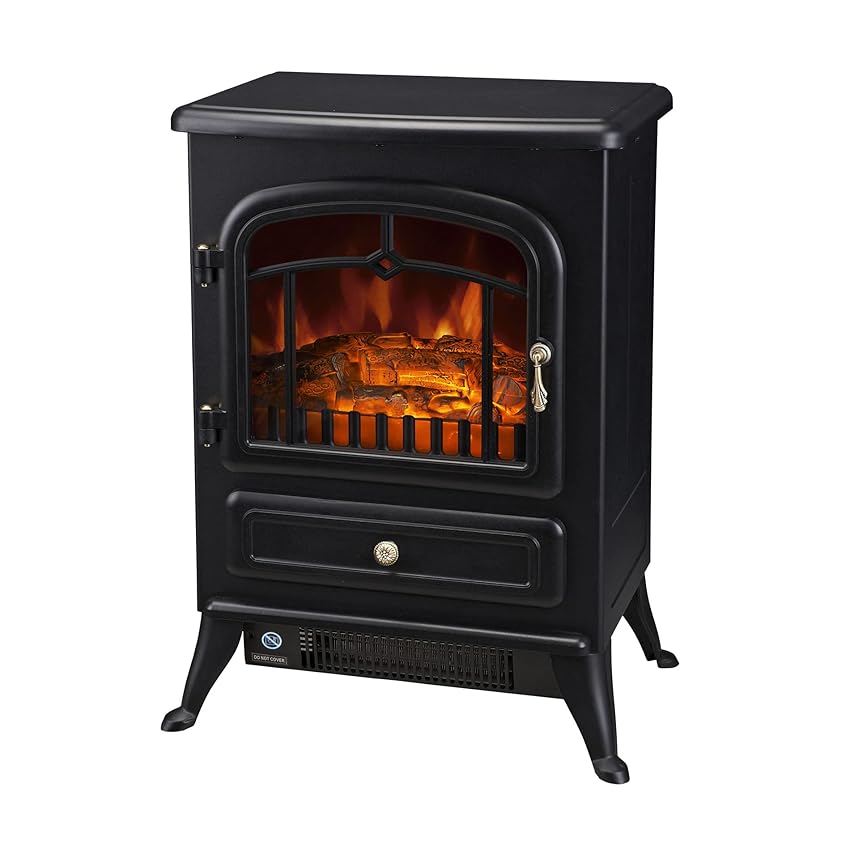 Immagine del prodotto Rebecca Mobili Caminetto Elettrico Da Terra, Camino Finto Led, Stile Classico, Simulazione Fiamma Vera, Temperatura Regolabile, 900/1850 w - Misure: 55 x 41,5 x 28 cm (HxLxP) - Art. RE6674