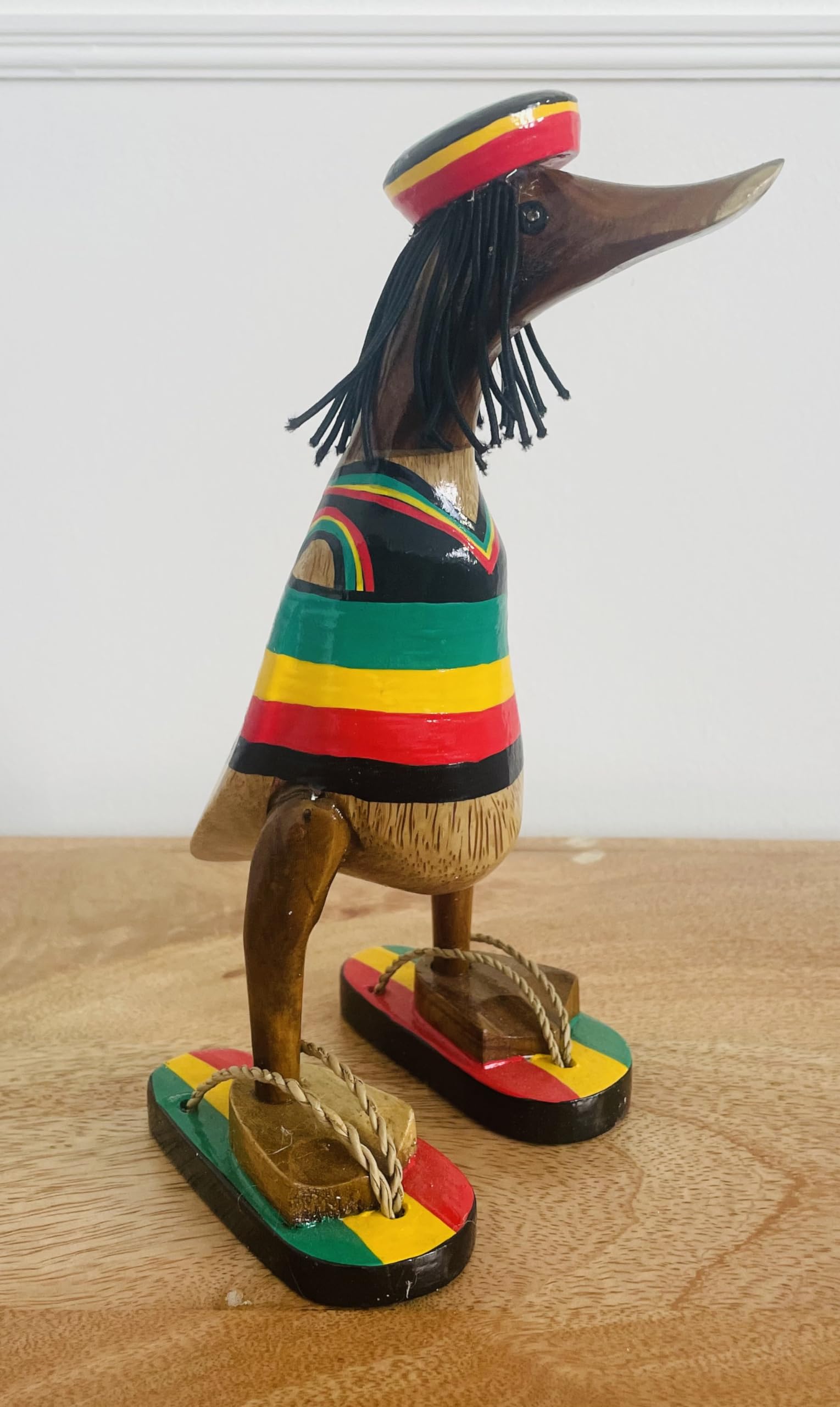 My Square Mile Wooden Rasta Marley Duck | One Love Hand Carved Novelty Ornament Gift