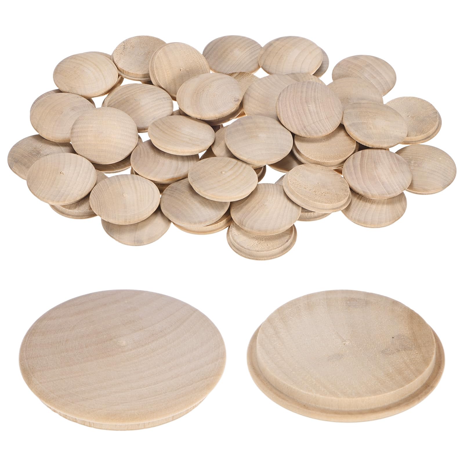 M METERXITY 50-Pack Wood Plugs for Screw Holes 45 x 40mm Beech Button Wood Top Plugs for Furniture/Stair/Chair/Craft