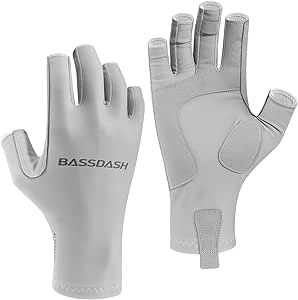BASSDASH ALTIMATE UPF 50+ Women’s Fishing Gloves UV Sun Protection Fingerless Gloves for Kayaking Paddling Hiking Cycling Driving Shooting Training