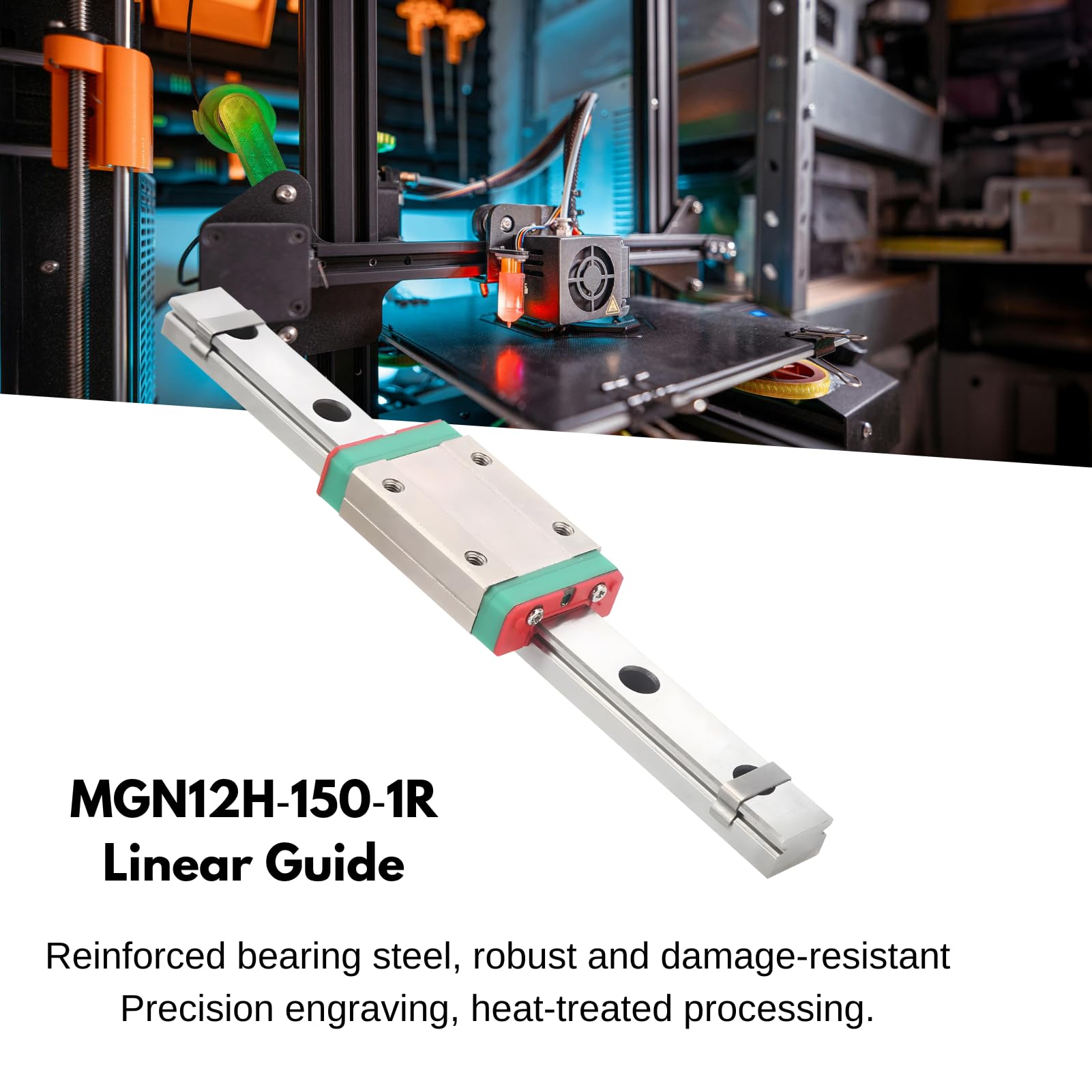 Riel Deslizante en Miniatura MGN12H 150mm Guía Lineal de Acero Inoxidable para Impresora 3D CNC