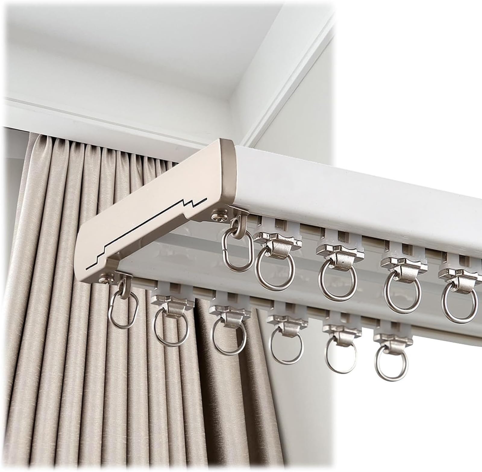 Genérico Sistema de rieles para Cortinas, riel de Techo de aleación de Aluminio para Cortinas: riel Deslizante silencioso con fácil instalación para Sala de Estar, Dormitorio y tabiques: decoración d