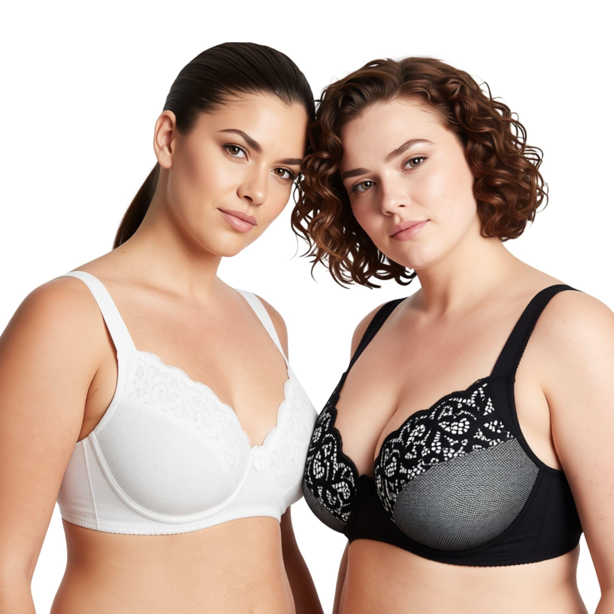 Curve Muse Übergröße Ungefüttert Bügel-BHs-2er Pack