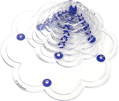 Plantillas de acolchado de flores de The Quilted Bear – 8 plantillas de acolchado acrílicas transparentes y antideslizantes para corte preciso de