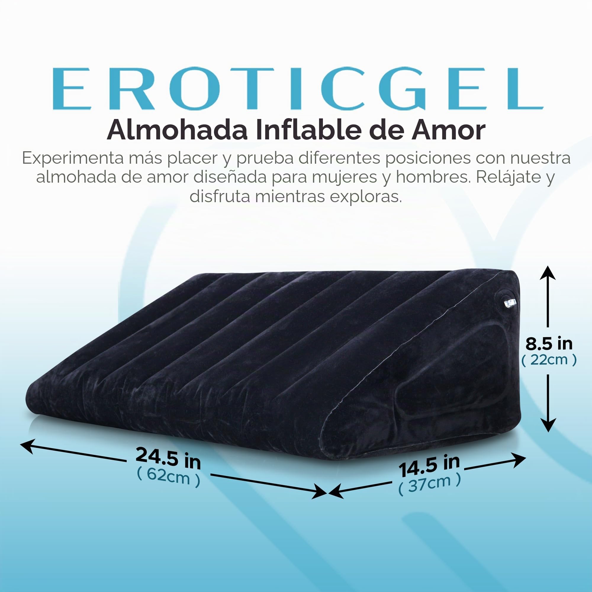 Almohada inflable de amor, cojín triangular multifuncional para posicionamiento corporal, almohada de masaje con soporte para espalda y cabeza, material de PVC y algodón