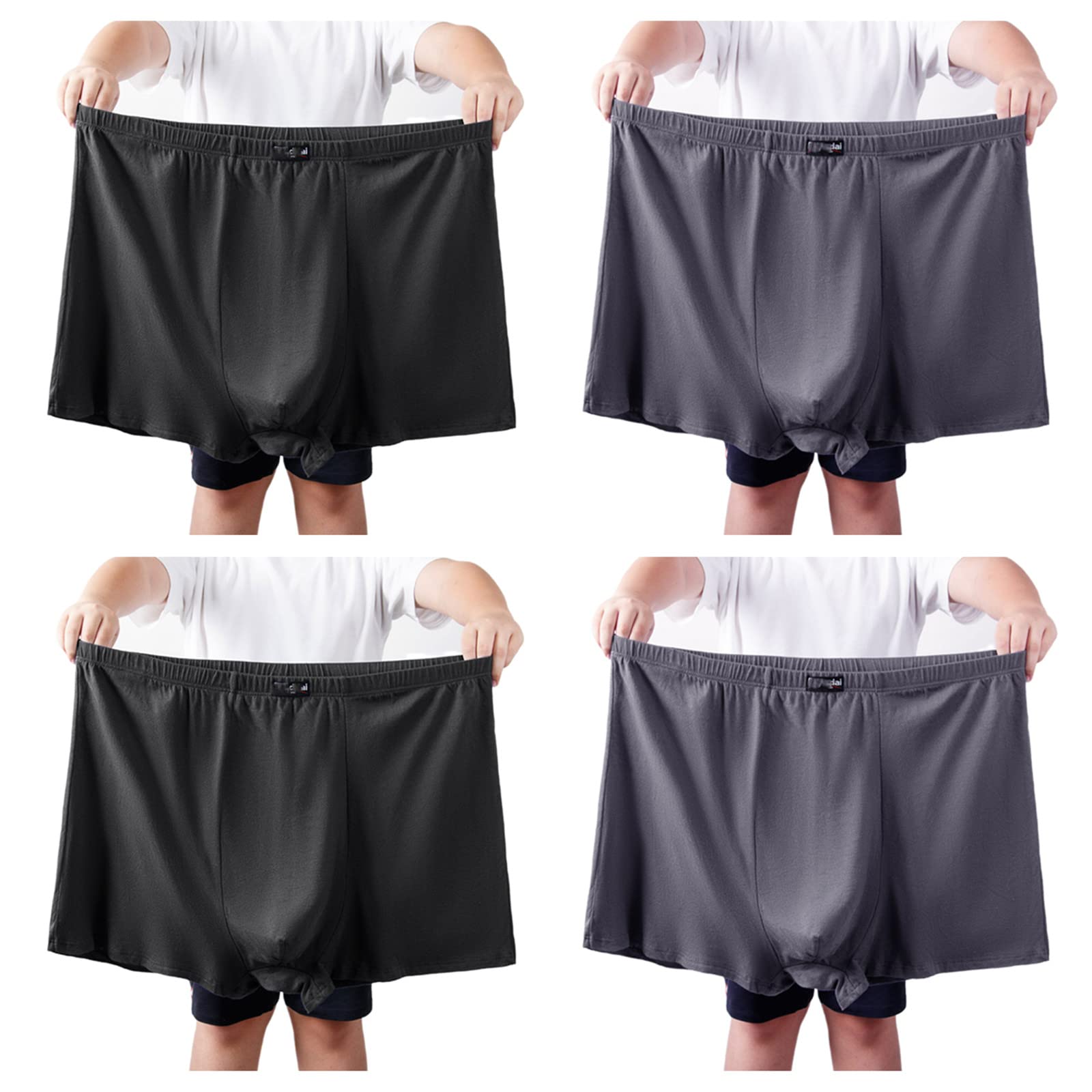 Boxer da Uomo Taglie Forti Biglietti da Boxer Ad Alta Misura Allentati da Uomo in Cotone da Uomo 3Xl-10Xl 60-160K 2 Confezioni da 4 Pacchetti