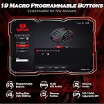 Redragon M901K RGB Fils MMO Jeu Mouse-12,400 DPI, 19 Boutons programmables, 8 * 2.4g Tuning de poids pour PC portable MOBA FPS - noir
