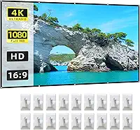 Tela de Projetor 150 Polegadas 16 9 HD 4K Dobrável Portátil Anti-Rugas com Ganchos para Teatro em Casa Indoor Reuniões no Escritório