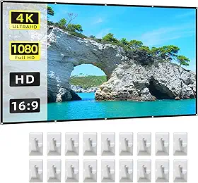 Tela de Projetor 150 Polegadas 16 9 HD 4K Dobrável Portátil Anti-Rugas com Ganchos para Teatro em Casa Indoor Reuniões no Escritório