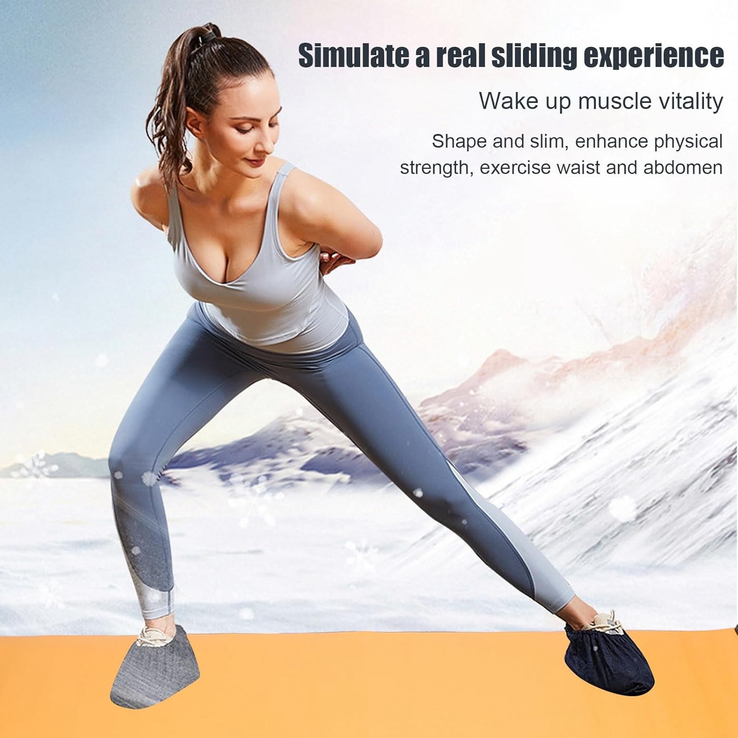 Workout Sliding Board Exercise Equipment, Slide Board for Indoor Outdoor Fitness, with End Stops for Speed Balance Training, Orange Basic Style 2 Meter