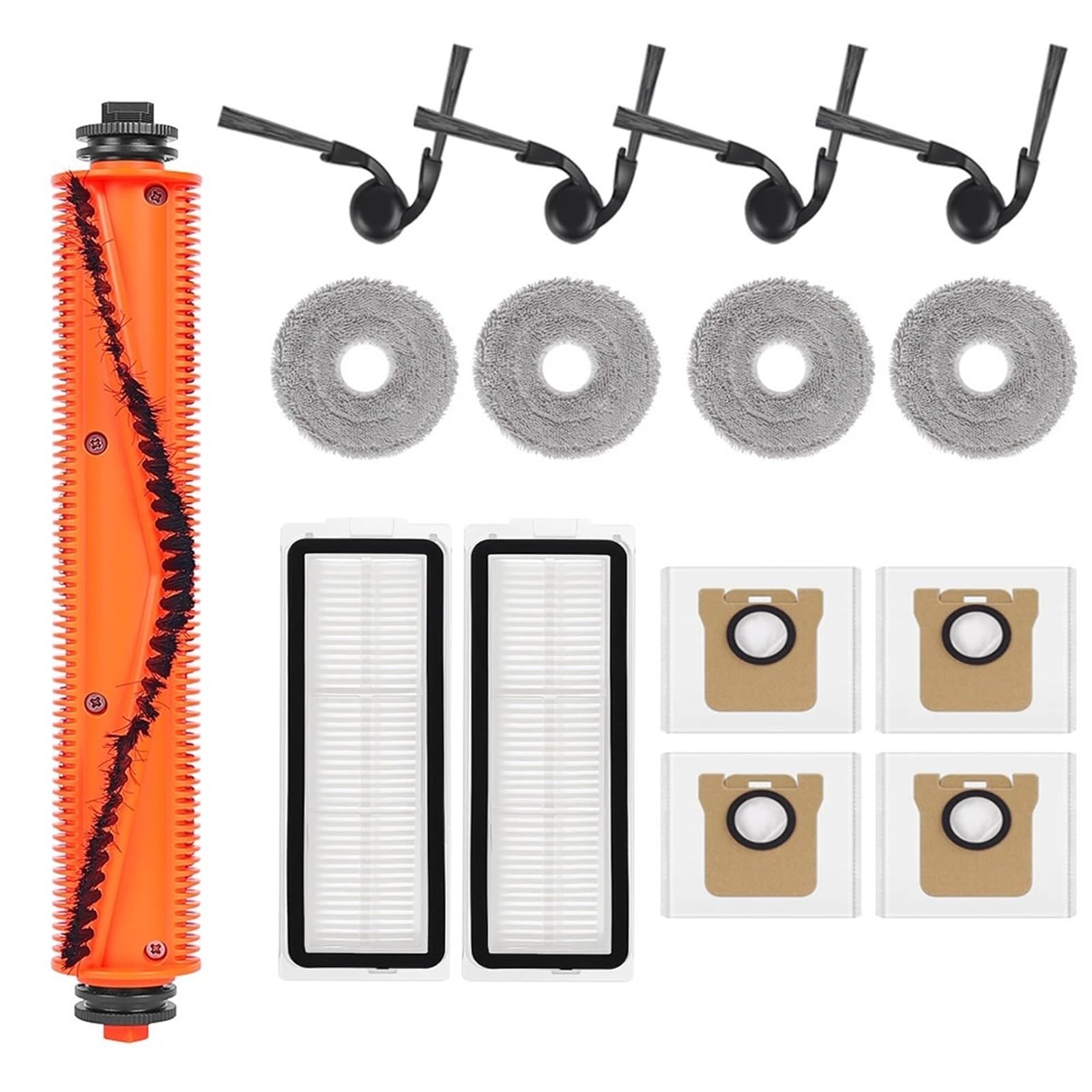 Compatibile con Xiaomi Robot Vacuum 5 Pro OV21GL Filtro HEPA Mop Panno Spazzola laterale Spazzola principale Kit sacchetto for la polvere(15pcs Set-)