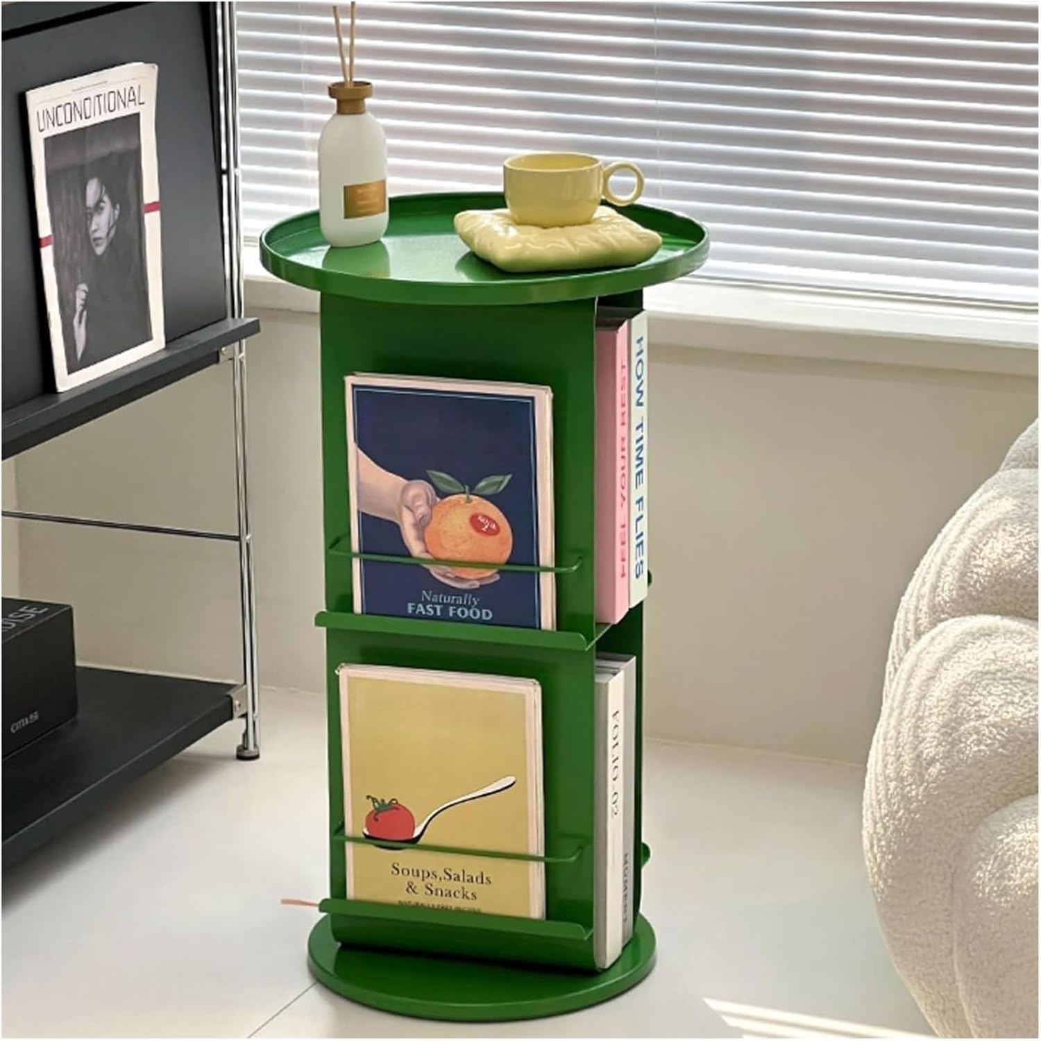 Magazine Rack,Book Display Rack, File Holder Organizer Storage Bookshelf Space Saver for Home Office Bathroom Decor