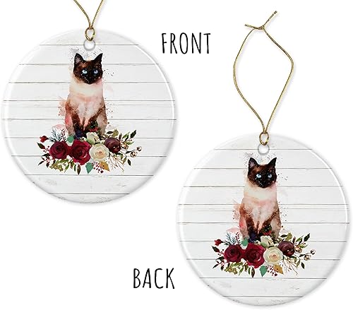 Miniatura 3 de Adorno de gato siamés – Adorno de gato de regalo para mascotas – Adorno de Navidad de gato siamés – Regalo para los amantes de los gatos siameses –