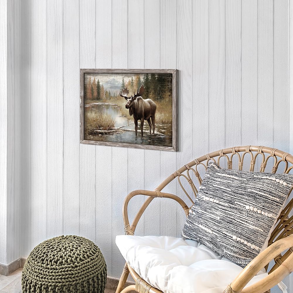 風景画 木製フレーム付き Amazon.co.jp: [XYJP] はがきサイズ 天然木の風合いや愛着 17